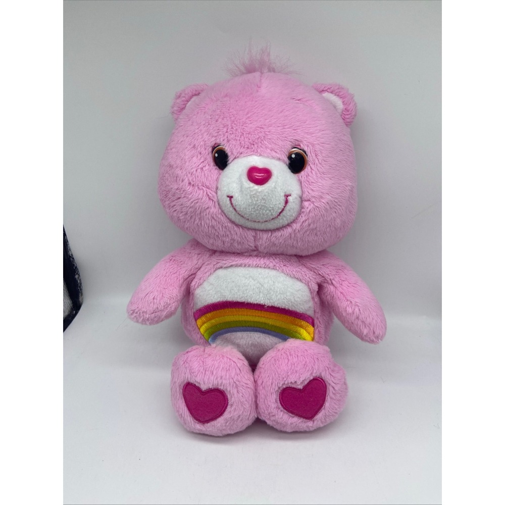 Care Bears Cheer Bear Pink Rainbow Plush Hasbro 2012 Stuffed Animal 13 Inch